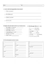 English Worksheet: Revision work