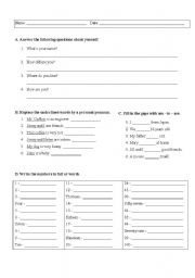 English worksheet: Revision work