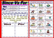 English Worksheet: Since Vs For Worksheet