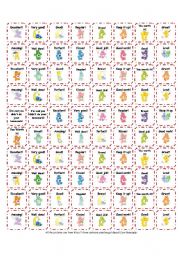 English Worksheet: Reward Stickers - Care Bear