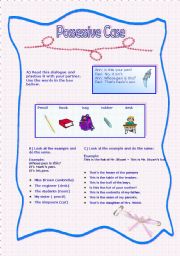 English Worksheet: possessive case1