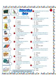 English Worksheet: Back to school: Classroom supplies quiz!