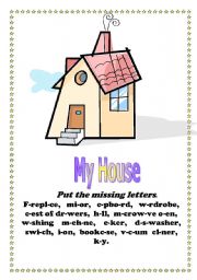 English worksheet: My house