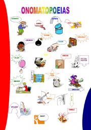 English Worksheet: ONOMATOPOEIAS - PICTIONARY 