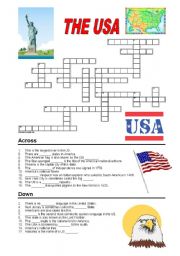 English Worksheet: USA crossword