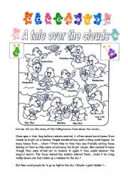 English Worksheet: a tale over the clouds