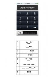 English worksheet: PHONE DIGITS OHT