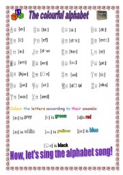 English Worksheet: My colourful alphabet