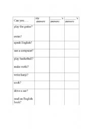 English worksheet: Can you...?