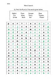 English Worksheet: word search