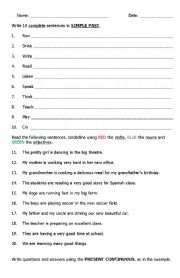 English Worksheet: present - past progressive and simple past