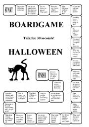 English Worksheet: Halloween - a boardgame (editable)