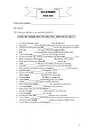 English Worksheet: Phrasal verbs and prepositions