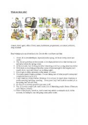 English Worksheet: What is their job?