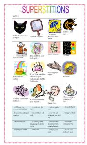 English Worksheet: Superstitions