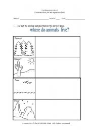 English worksheet: animal description