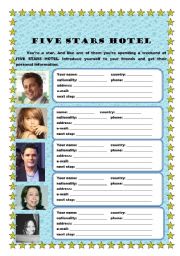 English Worksheet: personal information