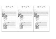 English Worksheet: MY IDENTITY CARD