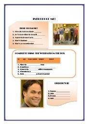 English worksheet: Introduce me Top Notch video session