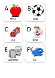 English Worksheet: ALPHABET WITH IMAGES 1/2