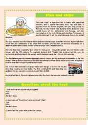 English Worksheet: FISH AND CHIPS 