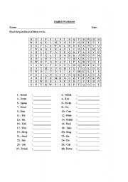 Past Simple Wordsearch