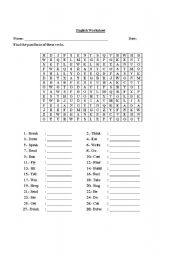 English Worksheet: Past Simple Wordsearch