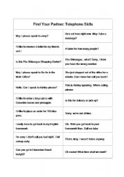 English Worksheet: Telephon Skills