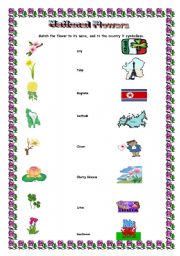 English worksheet: National flower Activity