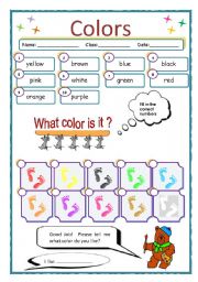 English Worksheet: Colors 1