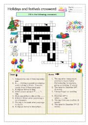 Holiday and Festival crossword