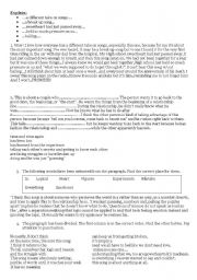 English Worksheet: Grammar work and song interpretations The Scientist by Colplay