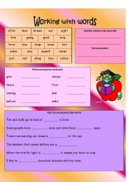 English Worksheet: Working with words