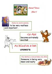 English Worksheet: Animal idioms 1