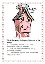 English worksheet: My House