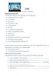 English Worksheet: LOST PART 2