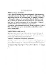 English worksheet: Math wall activities