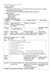 English Worksheet: Quiz Show
