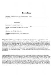 English Worksheet: Recycling reading C