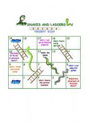 English Worksheet: SNAKES and LADDERS game