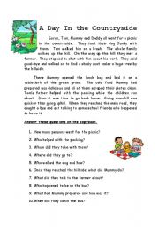 English Worksheet: A Day in the Countryside