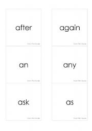 English worksheet: first grade dolch word flashcards
