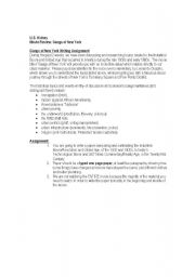 English worksheet: Gangs of New York Writing Assignment