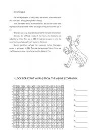 English worksheet: J K ROWLING - HARRY POTTERS AUTHOR PUZZLE