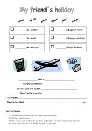 English worksheet: Back from the holidays