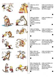 English Worksheet: Calvin and Hobbes punch card 2