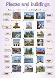 English Worksheet: Places and buildings