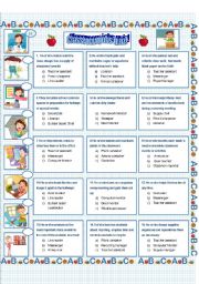 English Worksheet: Back to school: Classroom jobs quiz!