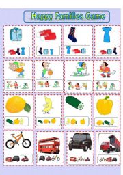 English Worksheet: Happy Families Game