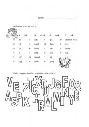 English worksheet: Pronunciation alphabet